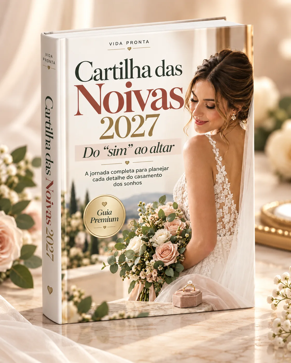 Capa da Cartilha das Noivas 2027, material digital da Vida Pronta sobre planejamento de casamento
